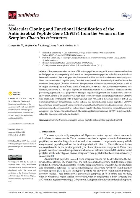 chaerilus philippinus venom|Molecular Cloning and Functional Identification of the.